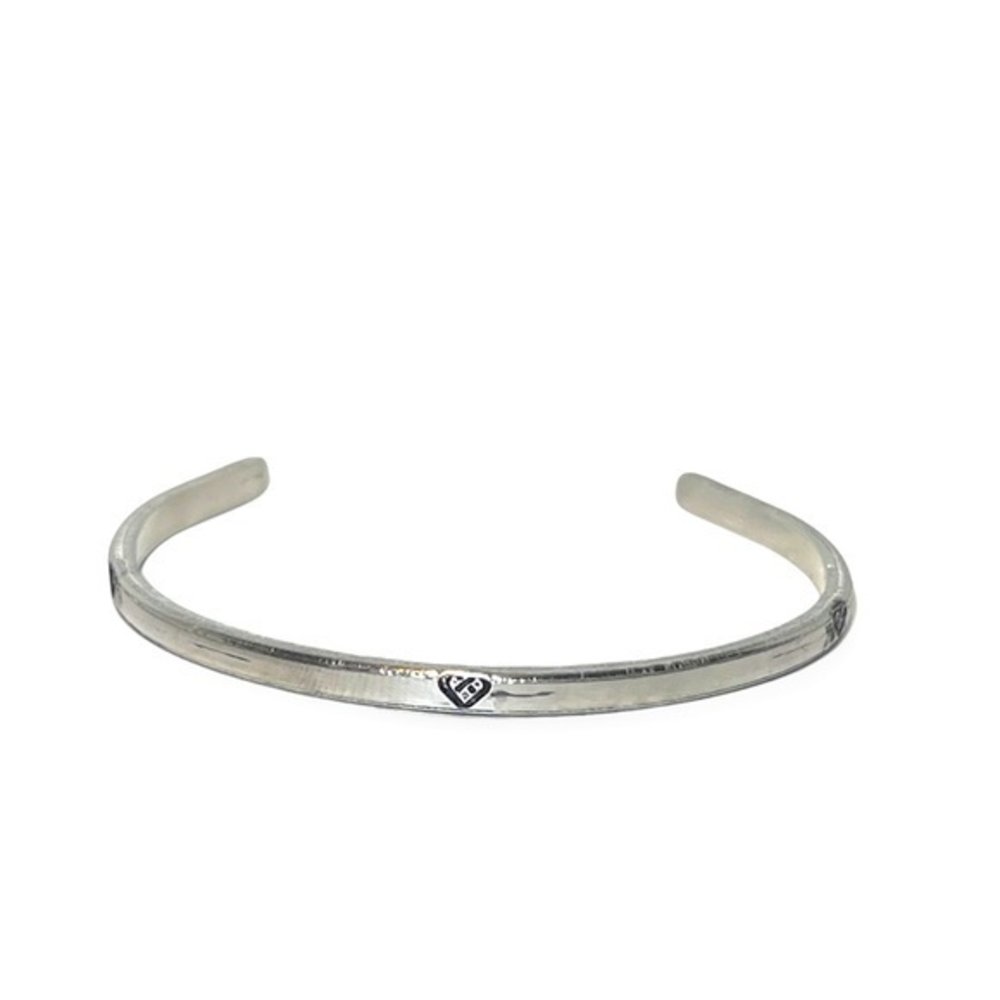 Handmade‎ stamped Celtic Knot Heart delicate stackable adjustable cuff bracelet